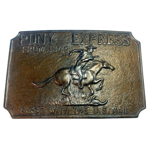 Other - Pony Express VTG Belt Buckle U.S. Mail From 1849 Cowboy 3-1/2 in